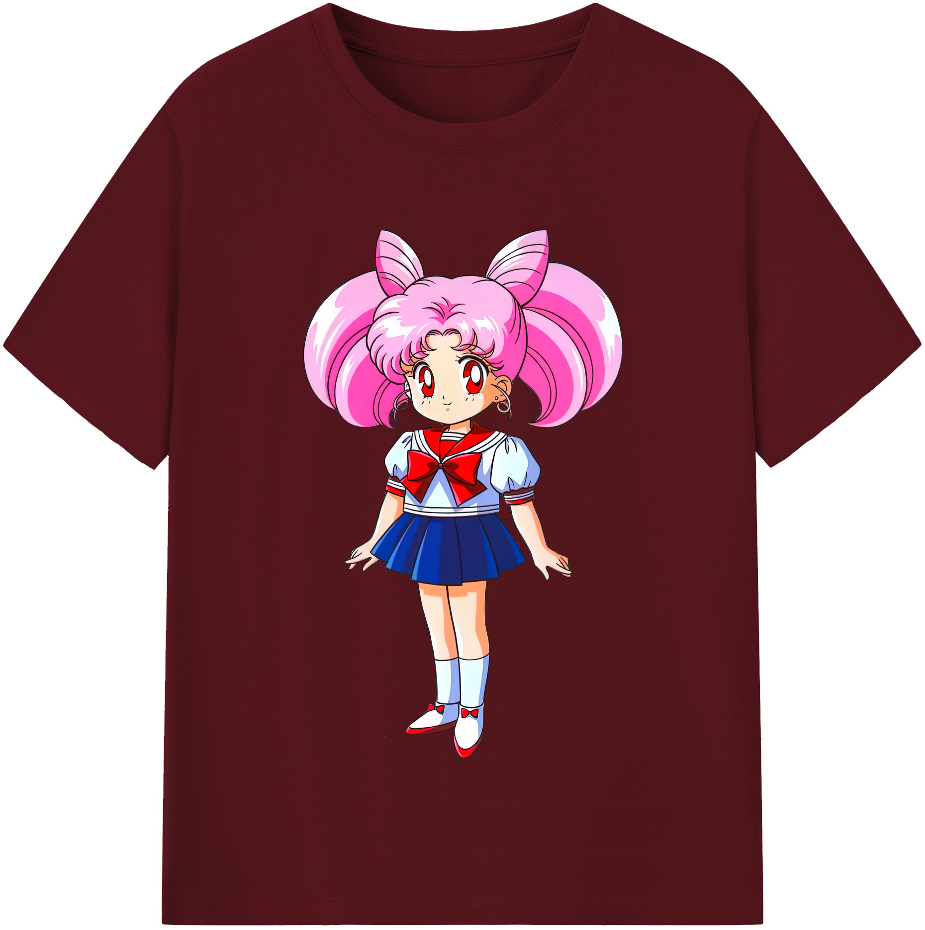 （画像用） 美少女戦士セーラームーン ちびうさ Sailor Moon Chibiusa Tsukino Usagi Small Lady Serenity 綿100％半袖Tシャツ（フロントプリント）